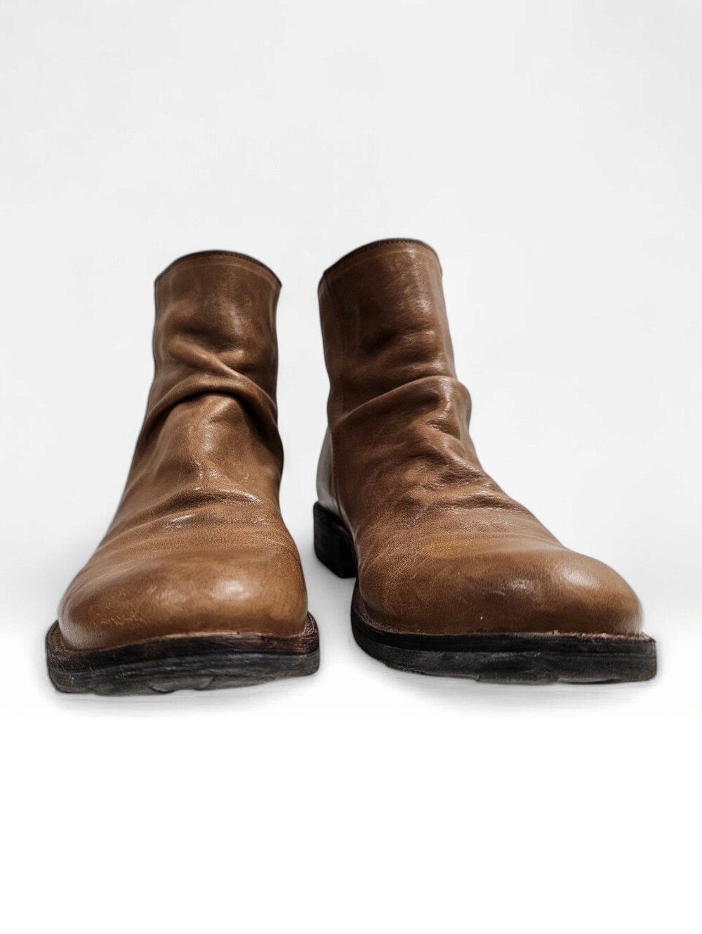FIORENTINI + BAKER Elina Tan Brown Ruched Vamp Leather Ankle Boots 40/Wmn 10 - Picture 4 of 11